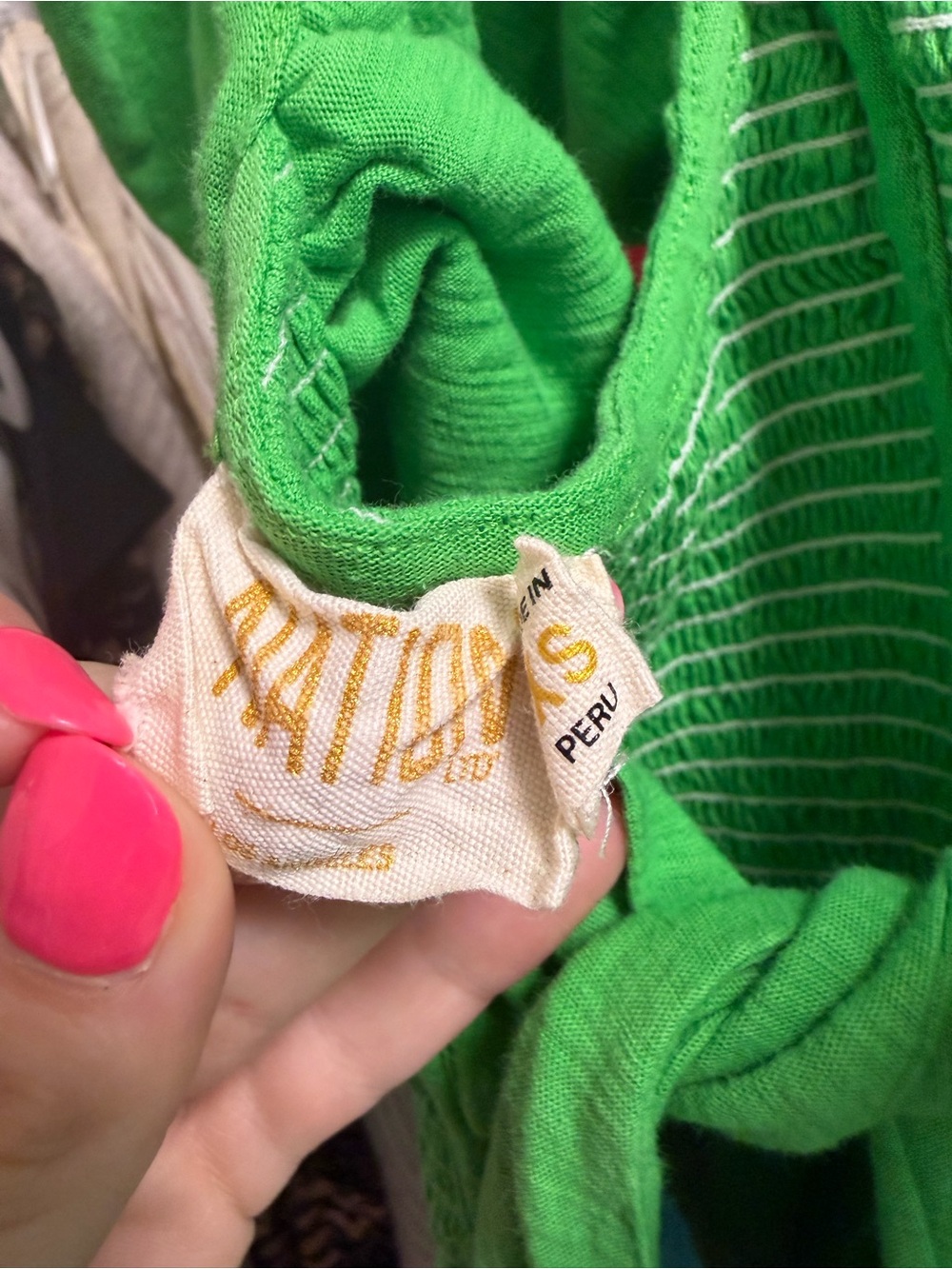 Smocked Ruffle-Strap Green Top - Picture 3 of 3